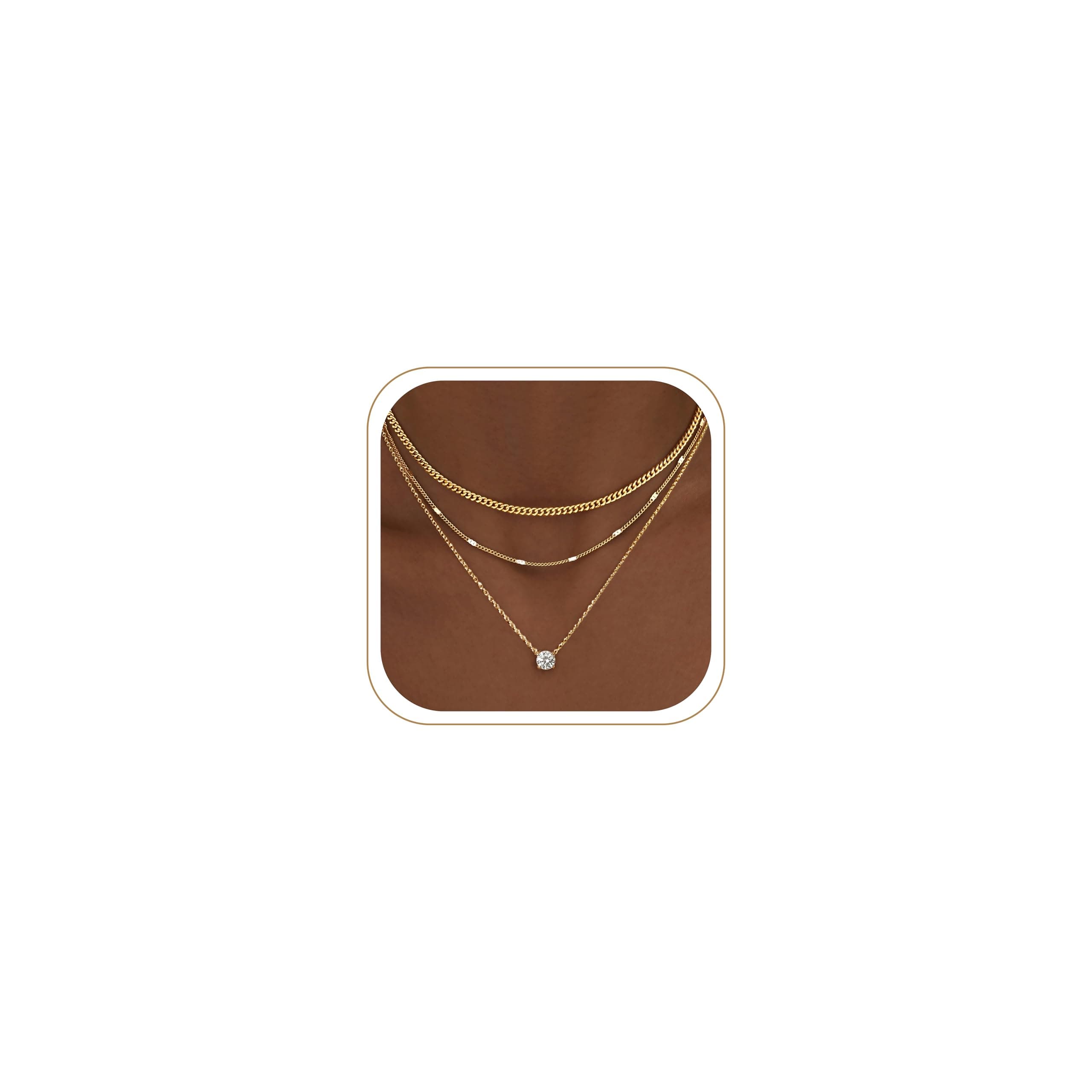 Layered Gold Pendant Necklace