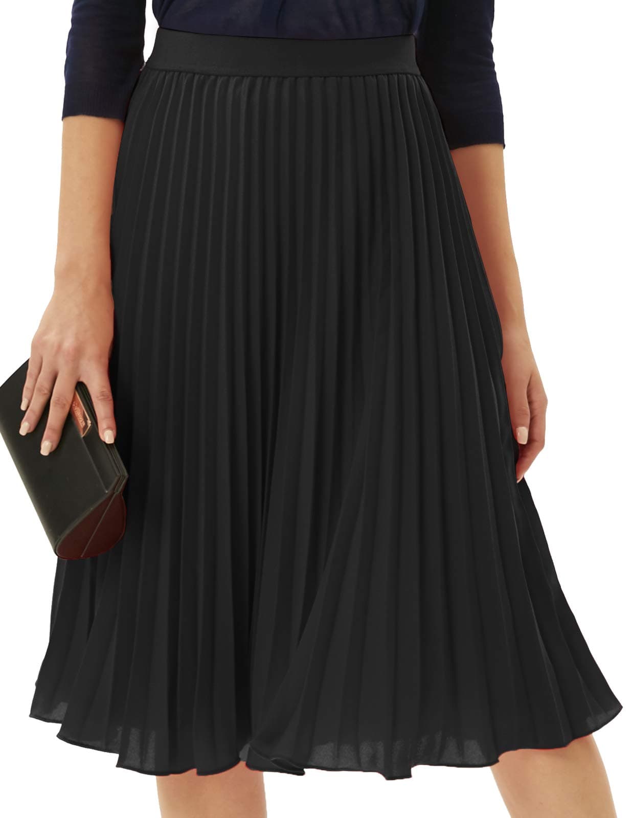 Pleated Chiffon Midi Skirt