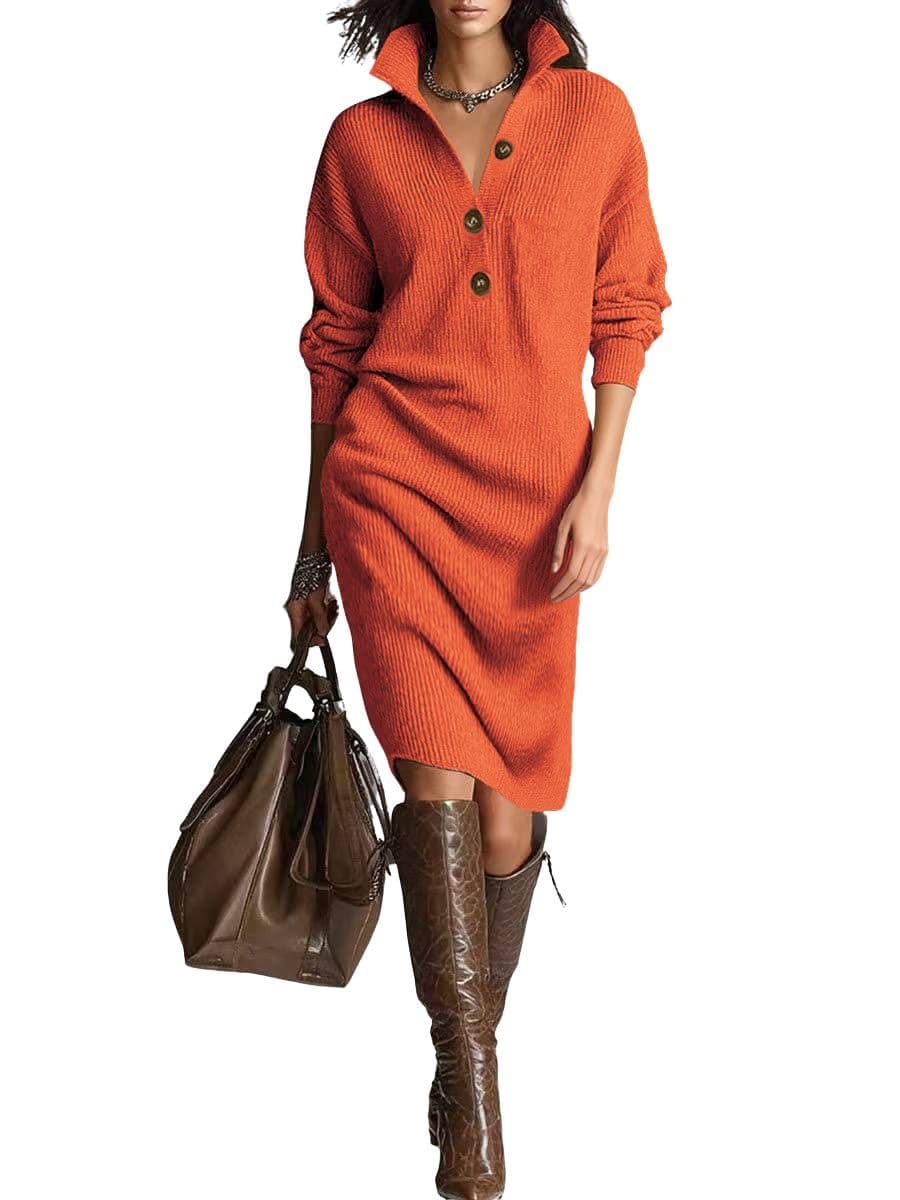 Polo Knit Sweater Dress