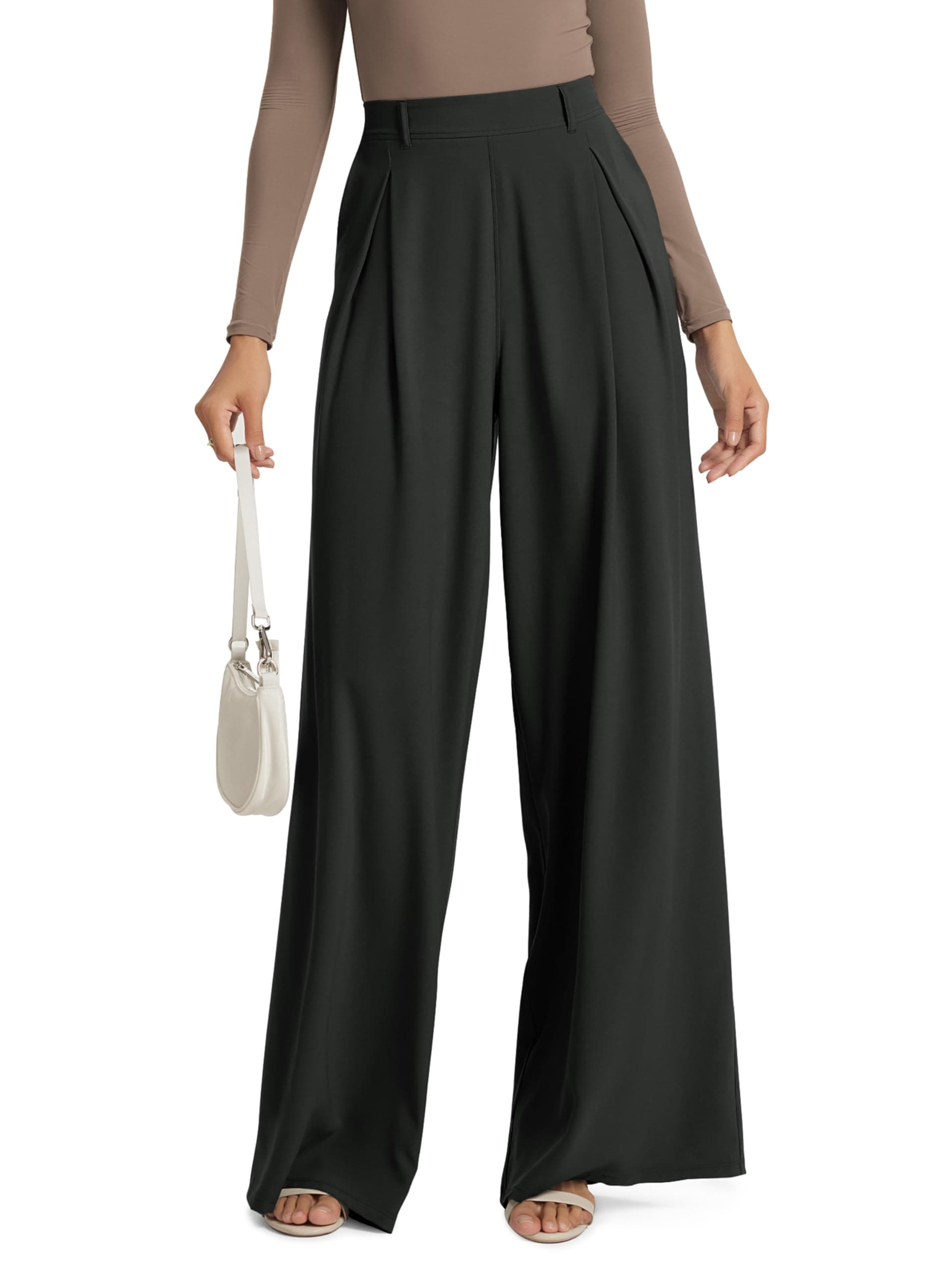 Pleated Wide-Leg Trousers