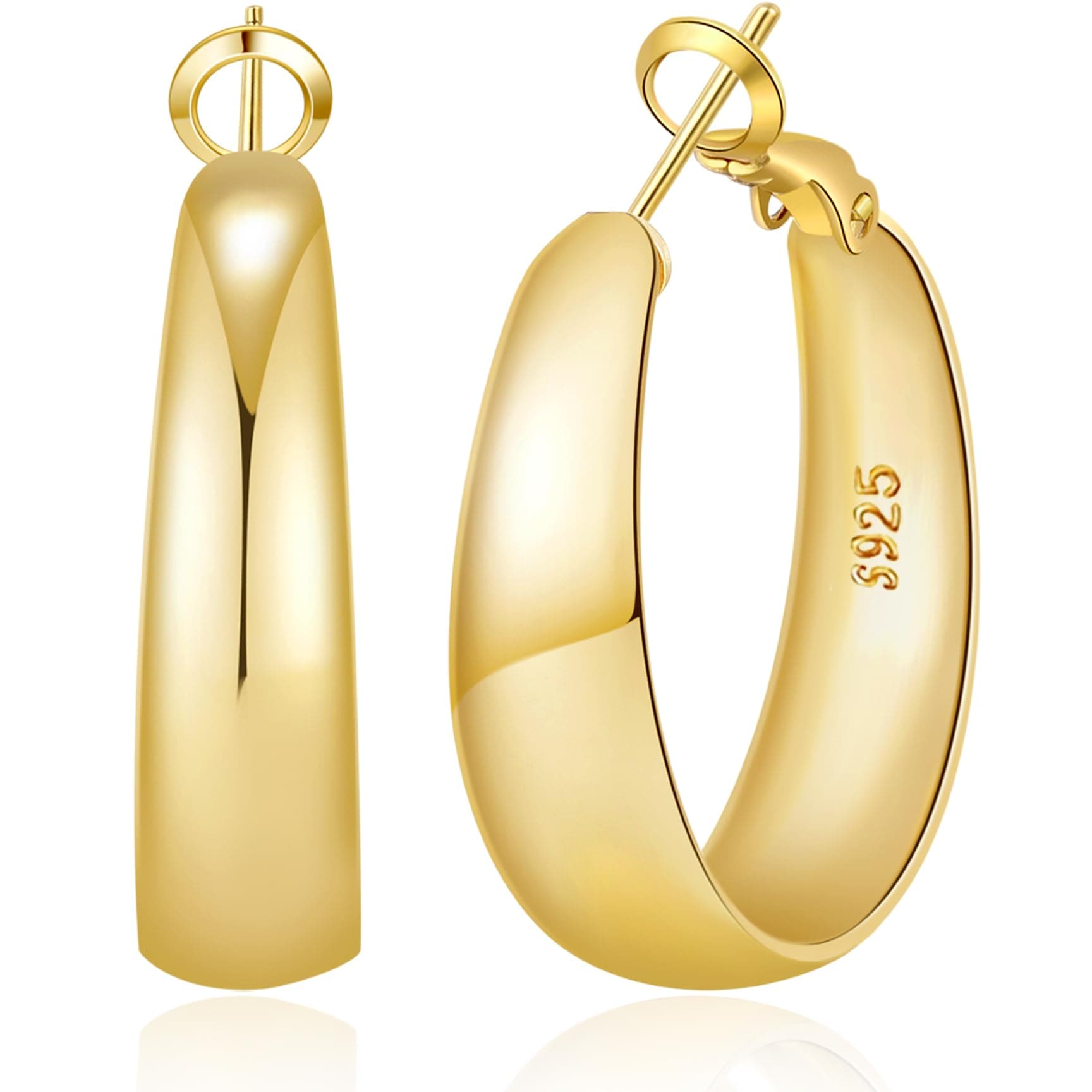 Tapered Gold Hoop Earrings