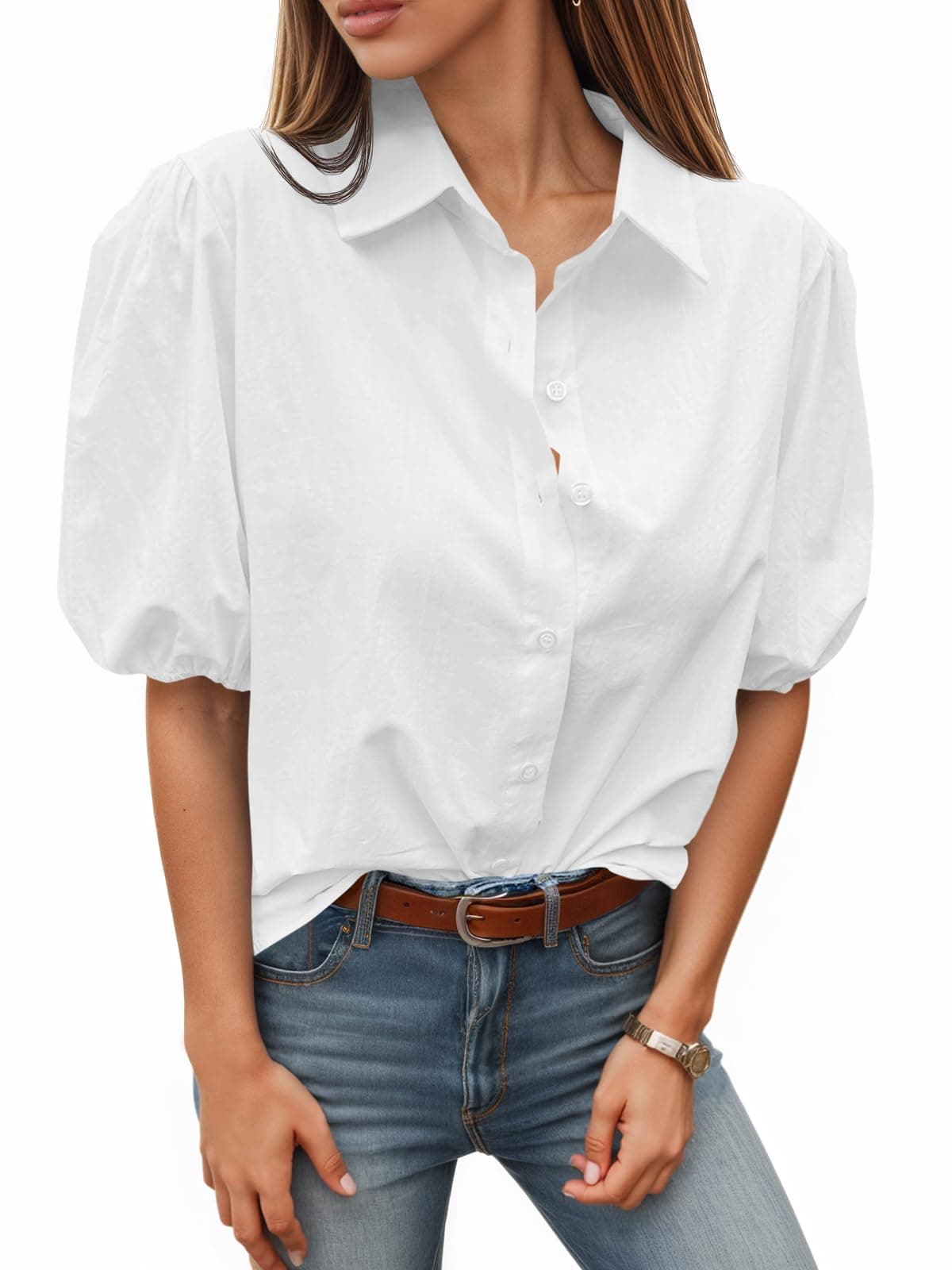 Puff-Sleeve Blouse