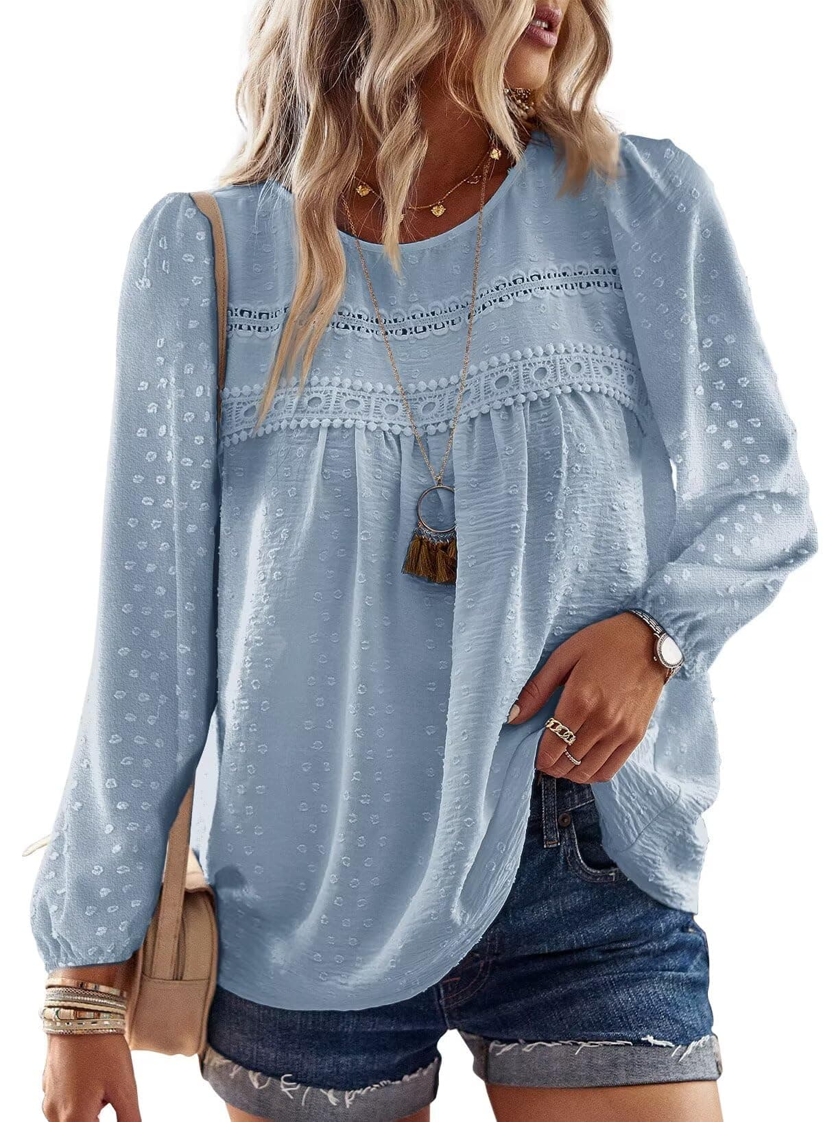 Swiss-Dot Flowy Top