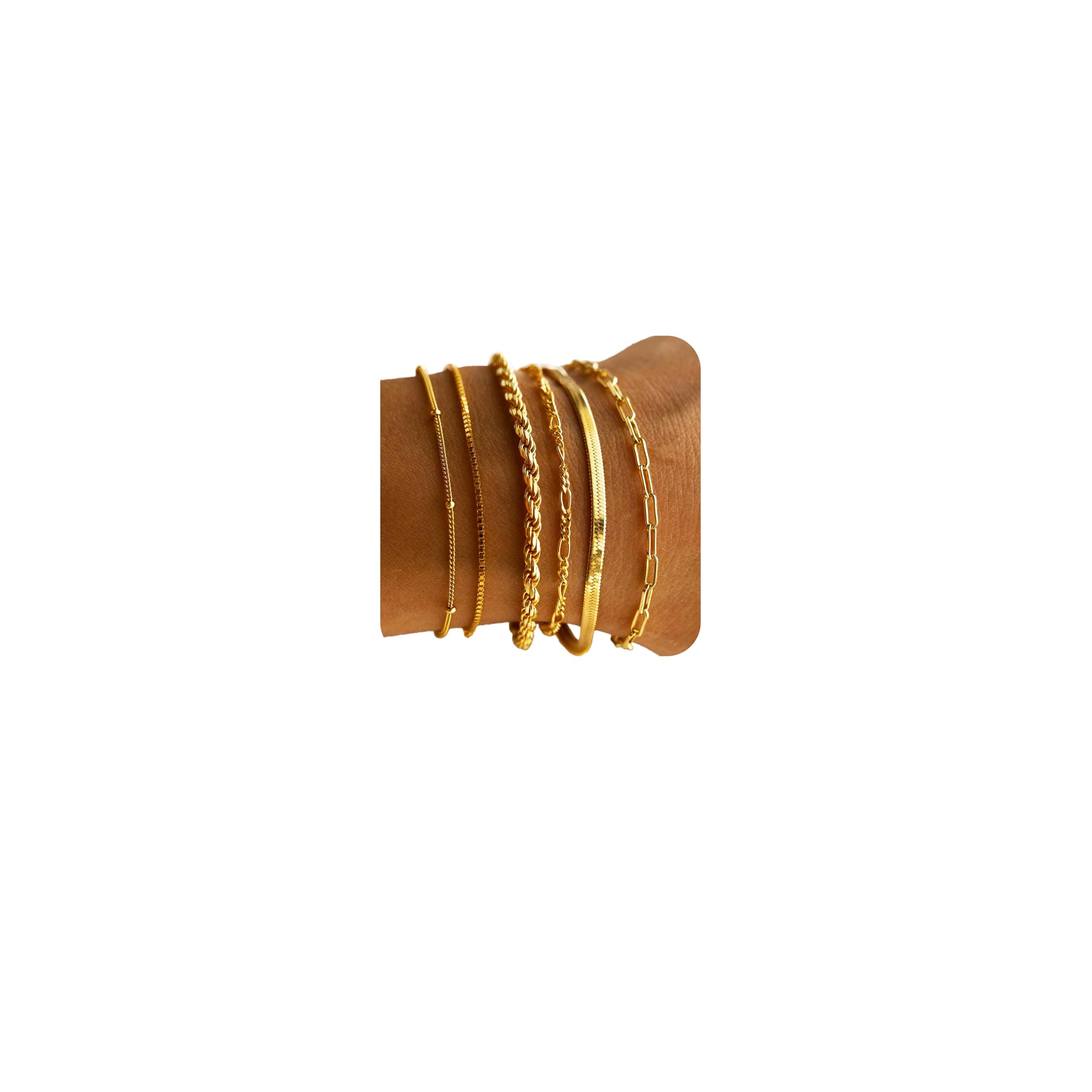 Stackable Gold Bracelet Set